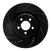 633-54060L Drilled/Slotted Brake Rotor [Black], 2007-2014 Ford/Lincoln/Mercury/Mazda, Position: Front Left - image 1
