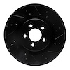 633-54060R Drilled/Slotted Brake Rotor [Black], 2007-2014 Ford/Lincoln/Mercury/Mazda, Position: Front Right - image 1