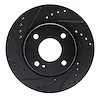 633-54063L Drilled/Slotted Brake Rotor [Black], 2011-2019 Ford/Lincoln/Mercury/Mazda, Position: Front Left - image 1