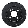 633-54063R Drilled/Slotted Brake Rotor [Black], 2011-2019 Ford/Lincoln/Mercury/Mazda, Position: Front Right - image 1