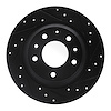 633-54064R Drilled/Slotted Brake Rotor [Black], 1998-2015 Ford/Lincoln/Mercury/Mazda, Position: Rear Right - image 1