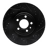 633-54065R Drilled/Slotted Brake Rotor [Black], 2011-2014 Ford/Lincoln/Mercury/Mazda, Position: Front Right - image 1