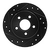 633-54066L Drilled/Slotted Brake Rotor [Black], 2012-2018 Ford/Lincoln/Mercury/Mazda, Position: Rear Left - image 1