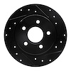 633-54066R Drilled/Slotted Brake Rotor [Black], 2012-2018 Ford/Lincoln/Mercury/Mazda, Position: Rear Right - image 1