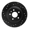 633-54068L Drilled/Slotted Brake Rotor [Black], 2013-2020 Ford/Lincoln/Mercury/Mazda, Position: Rear Left - image 1