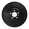 633-54071L Drilled/Slotted Brake Rotor [Black], 2013-2014 Ford/Lincoln/Mercury/Mazda, Position: Front Left - image 1