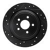 633-54072L Drilled/Slotted Brake Rotor [Black], 2013-2020 Ford/Lincoln/Mercury/Mazda, Position: Rear Left - image 1