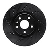 633-54073L Drilled/Slotted Brake Rotor [Black], 2013-2020 Ford/Lincoln/Mercury/Mazda, Position: Front Left - image 1