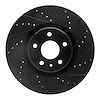 633-54073R Drilled/Slotted Brake Rotor [Black], 2013-2020 Ford/Lincoln/Mercury/Mazda, Position: Front Right - image 1