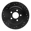 633-54076L Drilled/Slotted Brake Rotor [Black], Fits Select Ford/Lincoln/Mercury/Mazda, Position: Rear Left - image 1