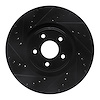 633-54082L Drilled/Slotted Brake Rotor [Black], 2014-2019 Ford/Lincoln/Mercury/Mazda, Position: Front Left - image 1