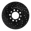 633-54085L Drilled/Slotted Brake Rotor [Black], 1999-2003 Ford/Lincoln/Mercury/Mazda, Position: Front Left - image 1