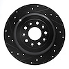 633-54088L Drilled/Slotted Brake Rotor [Black], 2005-2019 Ford/Lincoln/Mercury/Mazda, Position: Rear Left - image 1