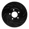 633-54089R Drilled/Slotted Brake Rotor [Black], 2007-2015 Ford/Lincoln/Mercury/Mazda, Position: Front Right - image 1
