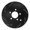 633-54090L Drilled/Slotted Brake Rotor [Black], 2007-2010 Ford/Lincoln/Mercury/Mazda, Position: Rear Left - image 1