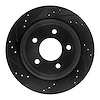 633-54092L Drilled/Slotted Brake Rotor [Black], 2010-2011 Ford/Lincoln/Mercury/Mazda, Position: Rear Left - image 1