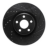 633-54095R Drilled/Slotted Brake Rotor [Black], 2015-2020 Ford/Lincoln/Mercury/Mazda, Position: Front Right - image 1