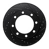 633-54104R Drilled/Slotted Brake Rotor [Black], 1977-1979 Ford/Lincoln/Mercury/Mazda, Position: Front Right - image 1