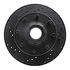 633-54106L Drilled/Slotted Brake Rotor [Black], 1980-1985 Ford/Lincoln/Mercury/Mazda, Position: Front Left - image 1