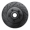 633-54107L Drilled/Slotted Brake Rotor [Black], 1980-1983 Ford/Lincoln/Mercury/Mazda, Position: Front Left - image 1