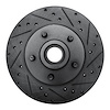 633-54107R Drilled/Slotted Brake Rotor [Black], 1980-1983 Ford/Lincoln/Mercury/Mazda, Position: Front Right - image 1