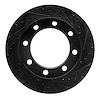 633-54108R Drilled/Slotted Brake Rotor [Black], 1980-1994 Ford/Lincoln/Mercury/Mazda, Position: Front Right - image 1