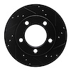 633-54109R Drilled/Slotted Brake Rotor [Black], 1976-1993 Ford/Lincoln/Mercury/Mazda, Position: Front Right - image 1