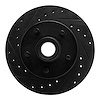 633-54110L Drilled/Slotted Brake Rotor [Black], 1983-1994 Ford/Lincoln/Mercury/Mazda, Position: Front Left - image 1