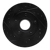 633-54111L Drilled/Slotted Brake Rotor [Black], 1983-1992 Ford/Lincoln/Mercury/Mazda, Position: Front Left - image 1