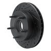633-54113L Drilled/Slotted Brake Rotor [Black], 1986-1988 Ford/Lincoln/Mercury/Mazda, Position: Front Left - image 2