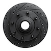 633-54118L Drilled/Slotted Brake Rotor [Black], 1986-1994 Ford/Lincoln/Mercury/Mazda, Position: Front Left - image 1