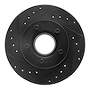 633-54119L Drilled/Slotted Brake Rotor [Black], 1990-1994 Ford/Lincoln/Mercury/Mazda, Position: Front Left - image 1