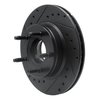 633-54125L Drilled/Slotted Brake Rotor [Black], 1993-1994 Ford/Lincoln/Mercury/Mazda, Position: Front Left - image 2