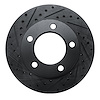 633-54131L Drilled/Slotted Brake Rotor [Black], 1994-1996 Ford/Lincoln/Mercury/Mazda, Position: Front Left - image 1