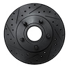 633-54140L Drilled/Slotted Brake Rotor [Black], 1995-1997 Ford/Lincoln/Mercury/Mazda, Position: Front Left - image 1