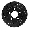 633-54144L Drilled/Slotted Brake Rotor [Black], 1995-2002 Ford/Lincoln/Mercury/Mazda, Position: Front Left - image 1
