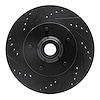 633-54145L Drilled/Slotted Brake Rotor [Black], 1997-1999 Ford/Lincoln/Mercury/Mazda, Position: Front Left - image 1