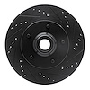 633-54145R Drilled/Slotted Brake Rotor [Black], 1997-1999 Ford/Lincoln/Mercury/Mazda, Position: Front Right - image 1