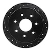 633-54151L Drilled/Slotted Brake Rotor [Black], 1997-2004 Ford/Lincoln/Mercury/Mazda, Position: Rear Left - image 1