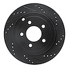 633-54156R Drilled/Slotted Brake Rotor [Black], 1995-1997 Ford/Lincoln/Mercury/Mazda, Position: Front Right - image 1