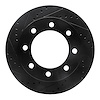 633-54157L Drilled/Slotted Brake Rotor [Black], 1999-1999 Ford/Lincoln/Mercury/Mazda, Position: Front Left - image 1