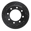 633-54161L Drilled/Slotted Brake Rotor [Black], 1999-2005 Ford/Lincoln/Mercury/Mazda, Position: Rear Left - image 1