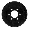 633-54168R Drilled/Slotted Brake Rotor [Black], 1999-2007 Ford/Lincoln/Mercury/Mazda, Position: Rear Right - image 1