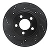 633-54171L Drilled/Slotted Brake Rotor [Black], 2001-2011 Ford/Lincoln/Mercury/Mazda, Position: Front Left - image 1