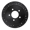633-54173L Drilled/Slotted Brake Rotor [Black], 1997-2004 Ford/Lincoln/Mercury/Mazda, Position: Rear Left - image 1
