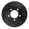 633-54176L Drilled/Slotted Brake Rotor [Black], 1997-2002 Ford/Lincoln/Mercury/Mazda, Position: Front Left - image 1