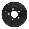 633-54177R Drilled/Slotted Brake Rotor [Black], 2001-2007 Ford/Lincoln/Mercury/Mazda, Position: Front Right - image 1