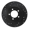 633-54178L Drilled/Slotted Brake Rotor [Black], 2002-2010 Ford/Lincoln/Mercury/Mazda, Position: Rear Left - image 1