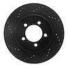 633-54179L Drilled/Slotted Brake Rotor [Black], 2002-2005 Ford/Lincoln/Mercury/Mazda, Position: Front Left - image 1