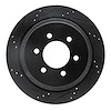 633-54181L Drilled/Slotted Brake Rotor [Black], 2002-2006 Ford/Lincoln/Mercury/Mazda, Position: Rear Left - image 1